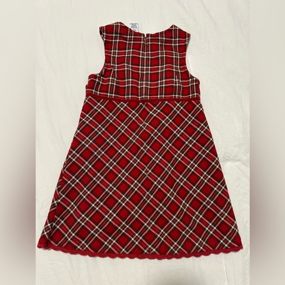 Gymboree Girls Large 5 Years Vintage Red Plaid Flannel Dress 2001 Collection